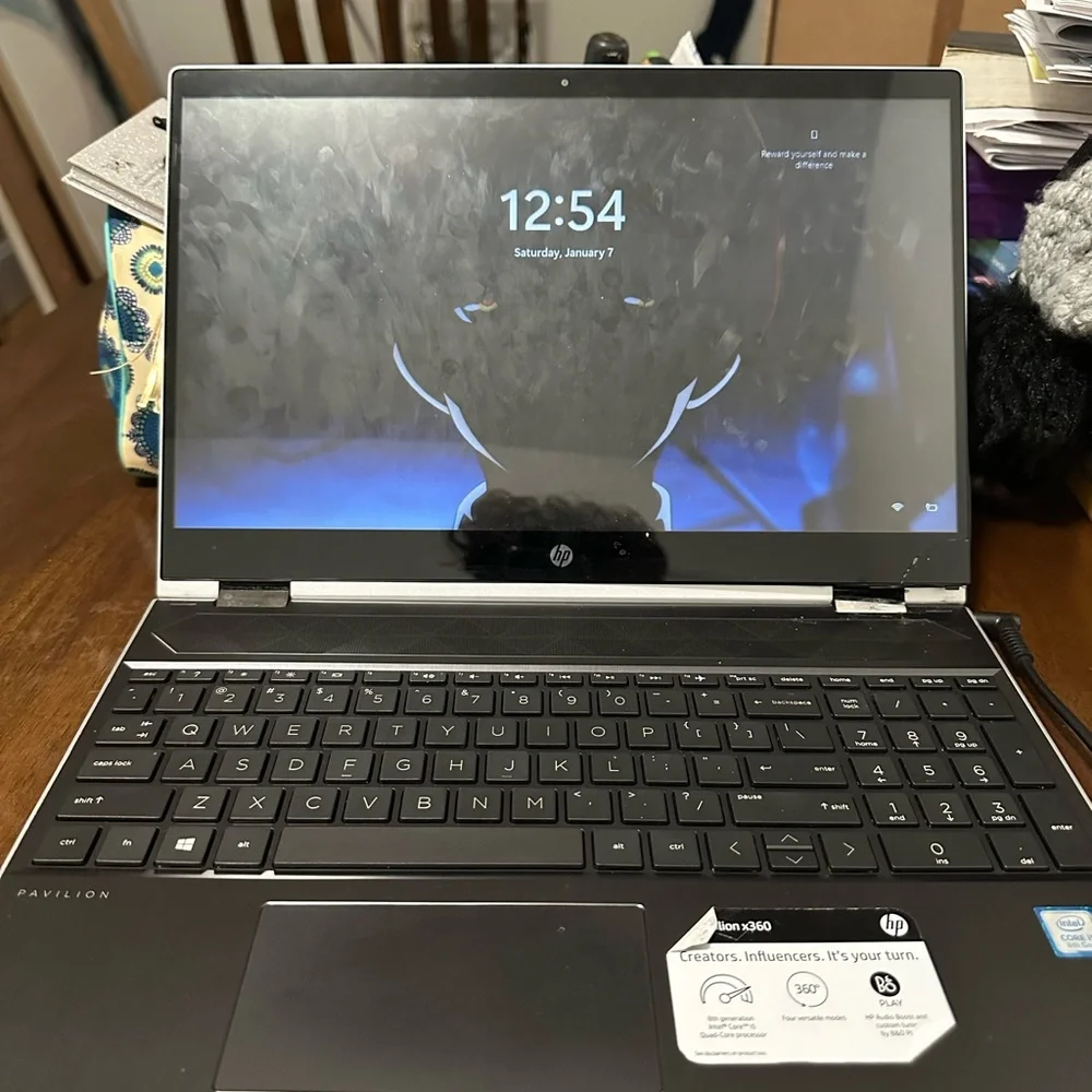 Hp computer silver used . Good condition . Pavilion x360